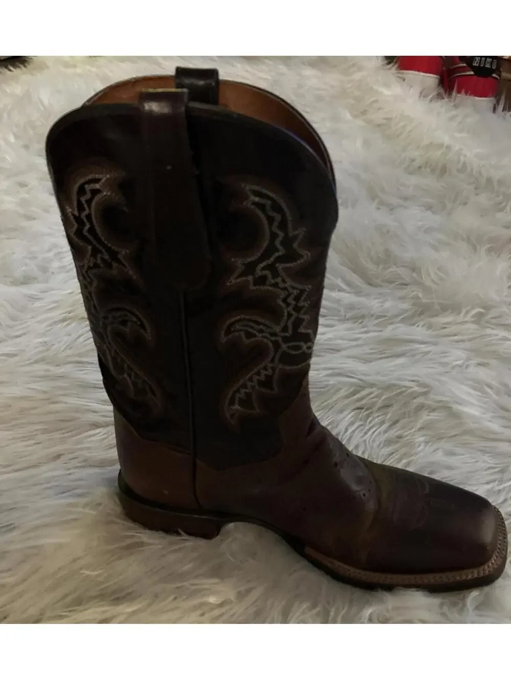 DAN POST FRANKLIN 11" WESTERN GENIUNE LEATHER MEN'S BOOTS 9.5D Cowboy square toe - Picture 3 of 15